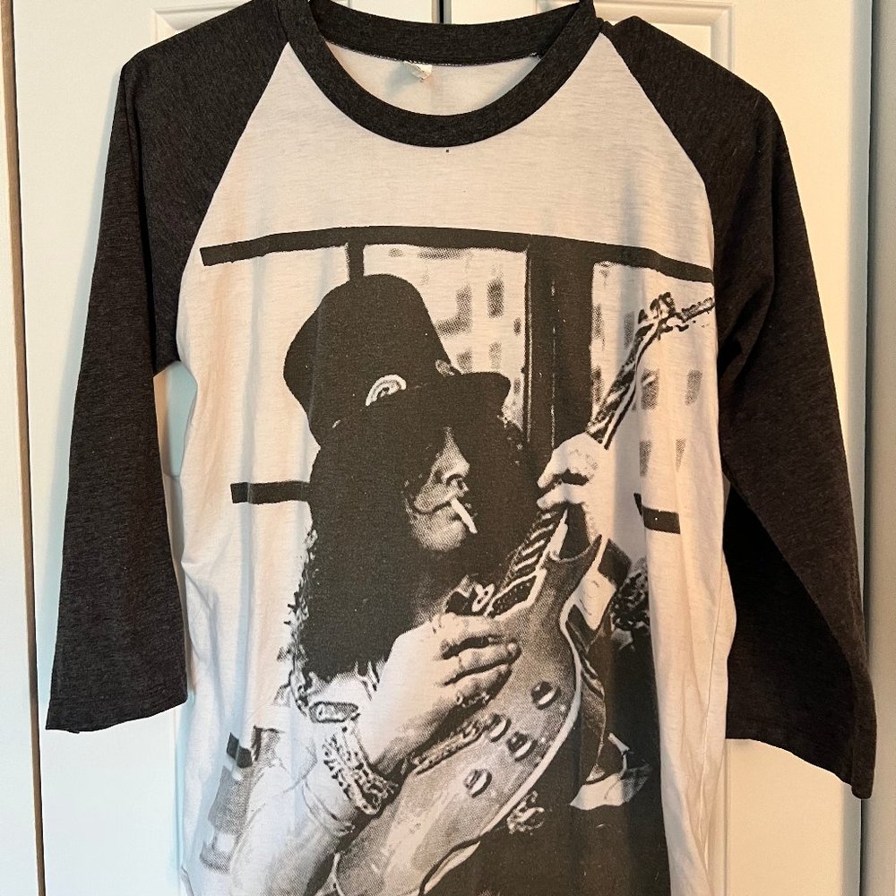 GUNS N' ROSES SLASH Women's Medium 3/4 Sleeve Vintage Style T-Shirt